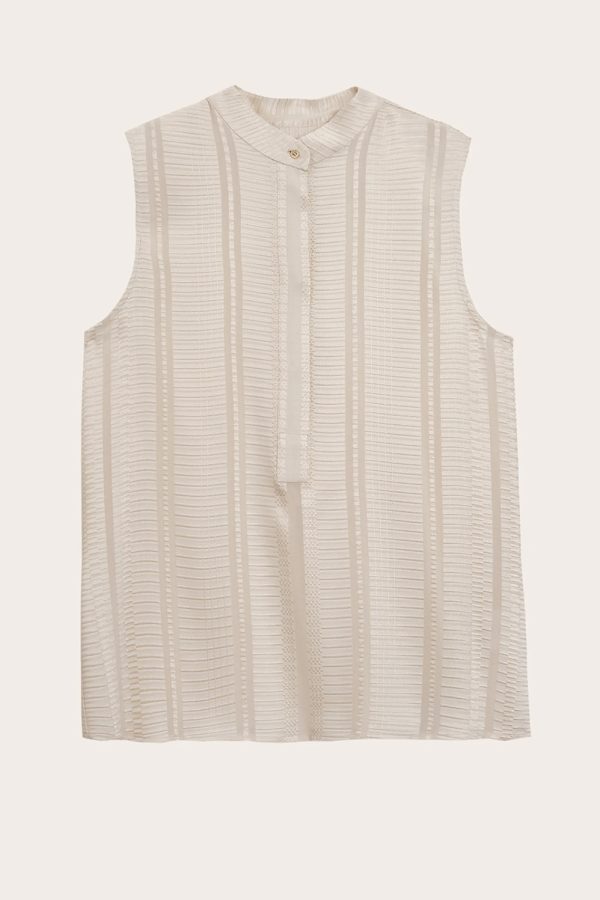 ZEUS+DION Hera Sleeveless Textured Top Cream