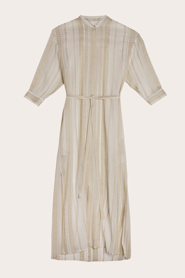 ZEUS+DION Maira Midi Shirt Dress Black Gold