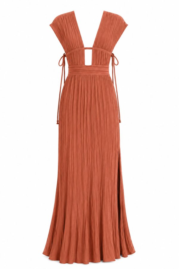 D’Artemide Ismini Maxi Dress Terracotta