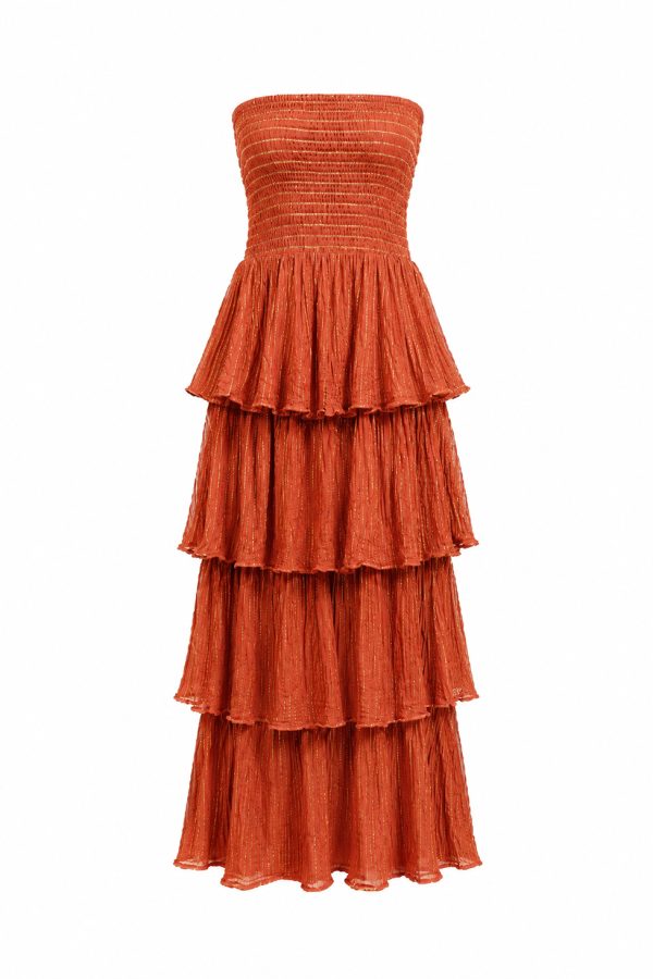 D’Artemide Maxi Dress Medusa Terracotta