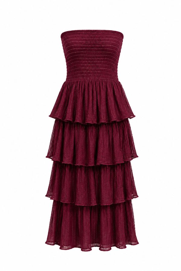 D’Artemide Maxi Dress Medusa Wine Berry