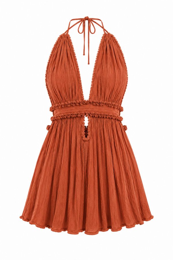 D’Artemide Mini Dress Calypso Terracotta