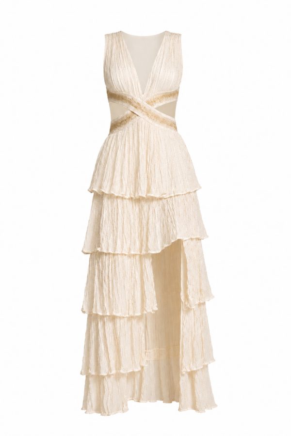 D’Artemide Muse Maxi Dress Off White