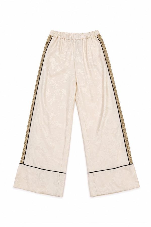 SADH Zora PJ Pant Handmade Chrochet Stripes Off White