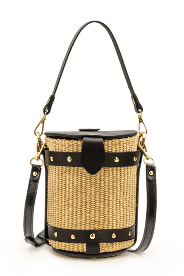 The Holy Bag Dione Bucket Bag With Leather Flap Black