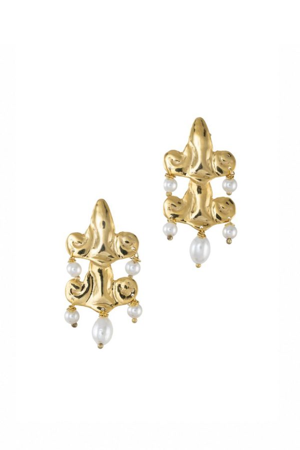 Valeska Jewellery Earrings Gold White