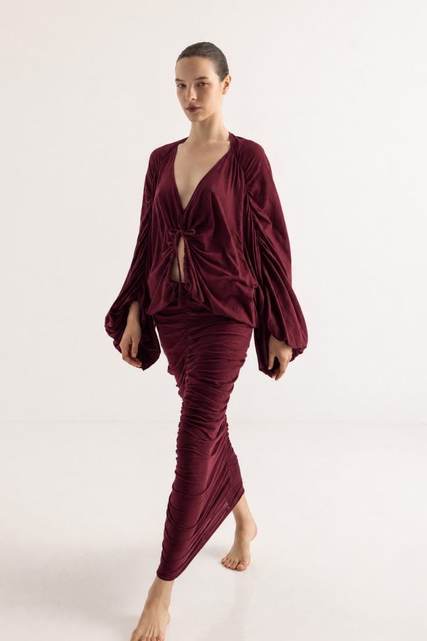 Christian Zen Aphrodite Maxi Dress Wine Berry