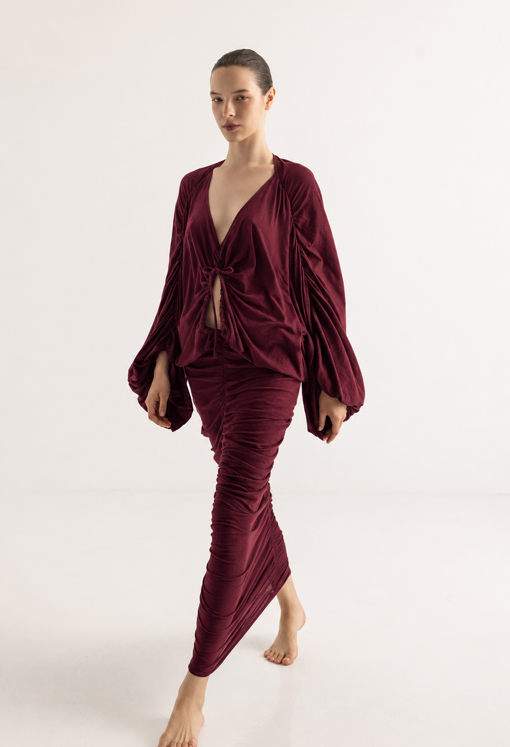 Christian Zen Aphrodite Maxi Dress Wine Berry
