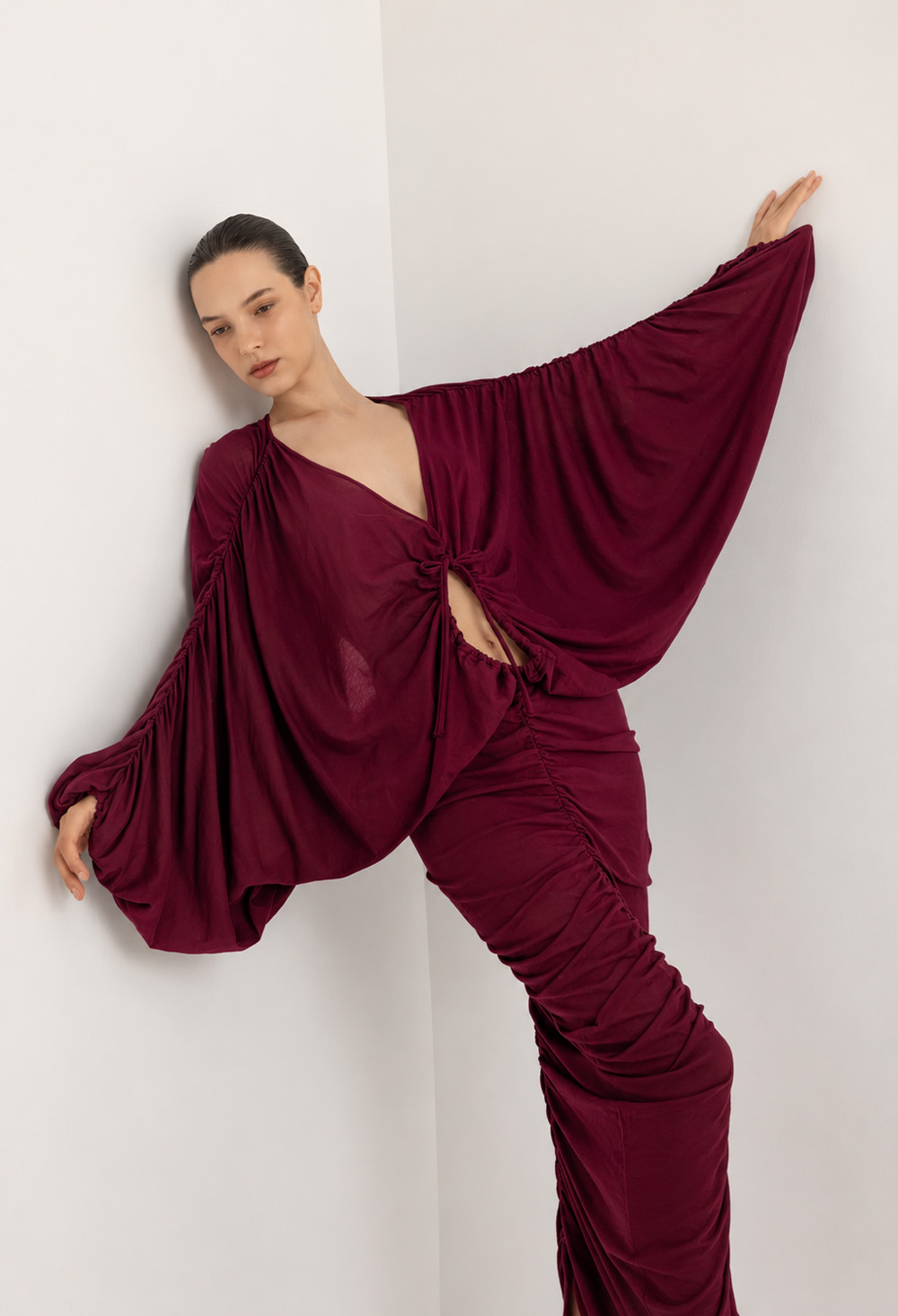 Christian Zen Aphrodite Maxi Dress Wine Berry - Image 3