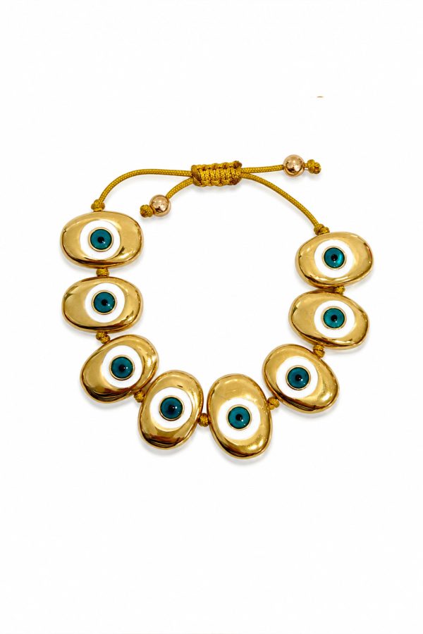 Ifigenia Loukou Bracelet with Oval Steel Eye Charms