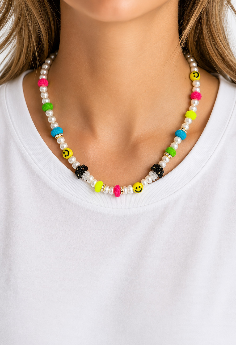 Ifigenia Loukou Necklace Colorful Pearl Beaded - Image 2