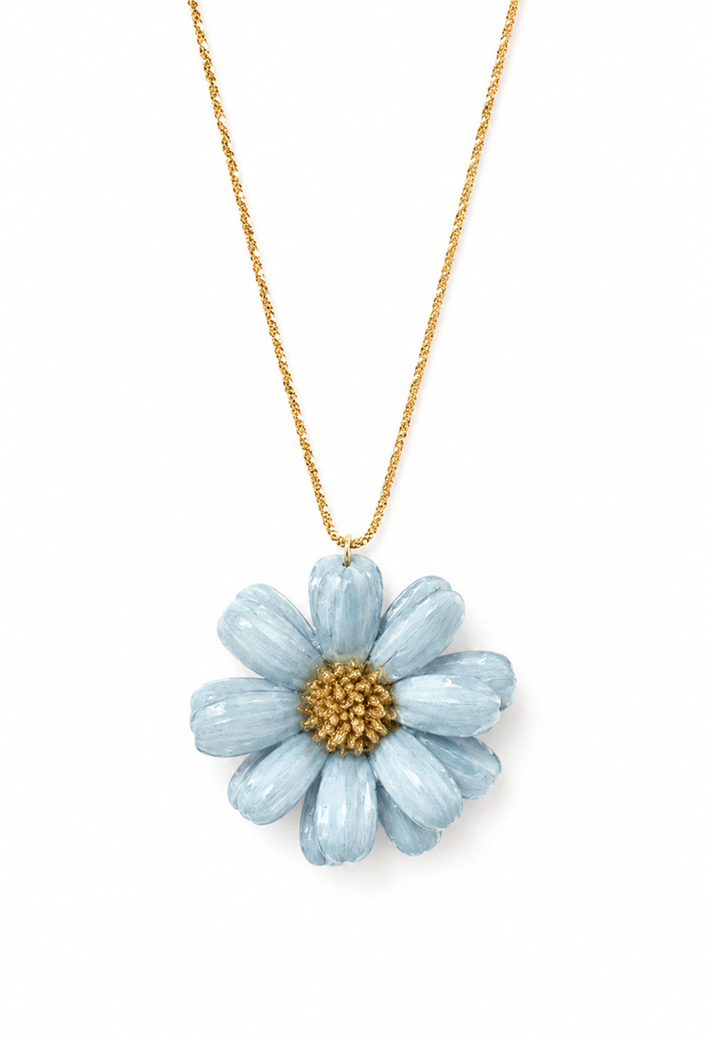 Ifigenia Loukou Necklace with Natural Flower & Steel Gold Chain Ciel - Image 3