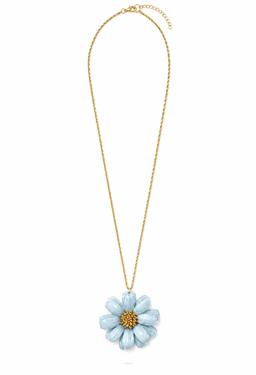 Ifigenia Loukou Necklace with Natural Flower & Steel Gold Chain Ciel