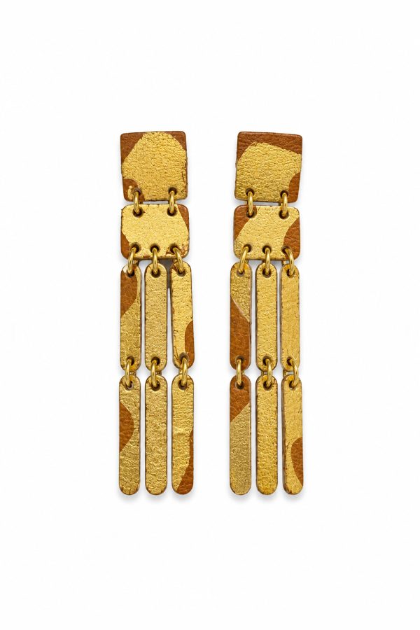 Leather Trinkets Cascade Earrings Brown