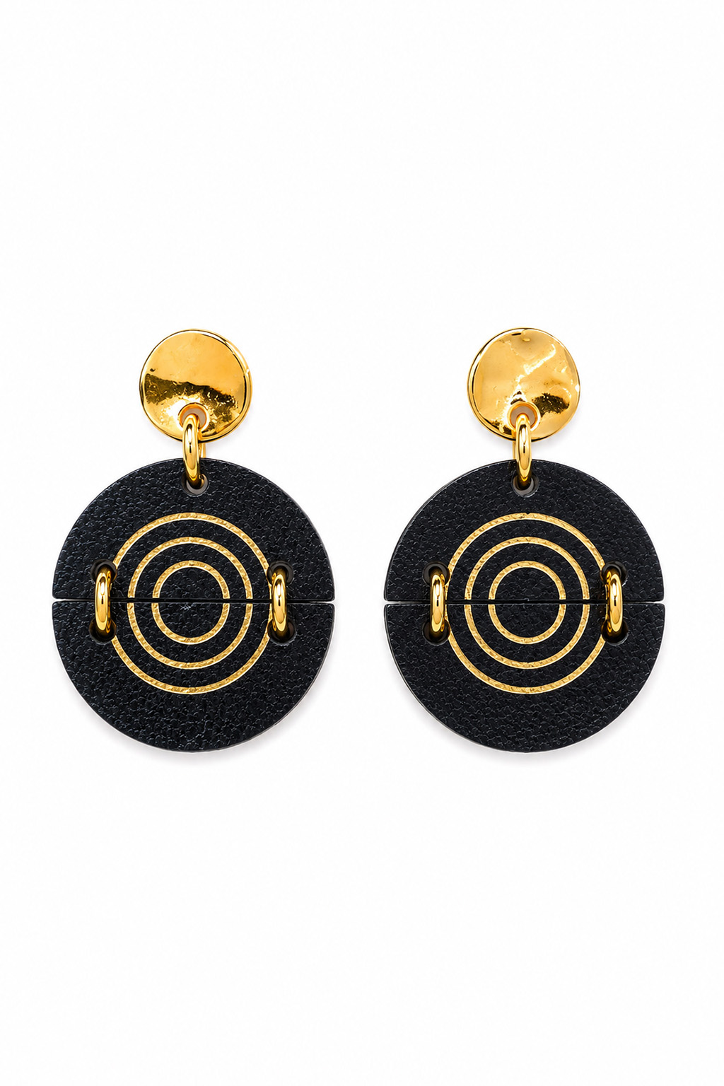 Leather Trinkets Earrings Target Half Earrings Black