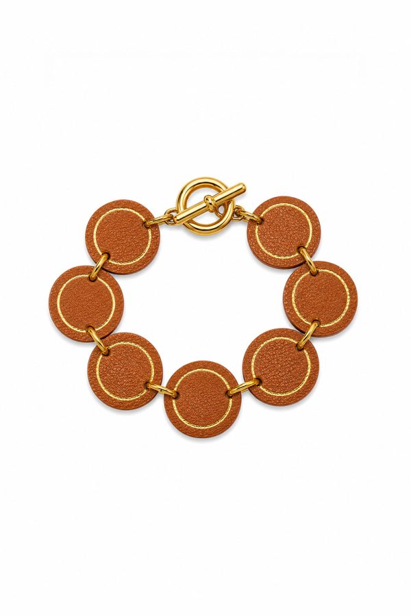 Leather Trinkets Loop Leather Bracelet Brown
