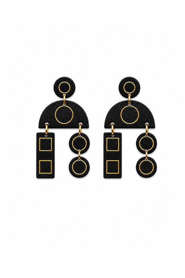 Leather Trinkets Morfi 2 Leather Earrings Black