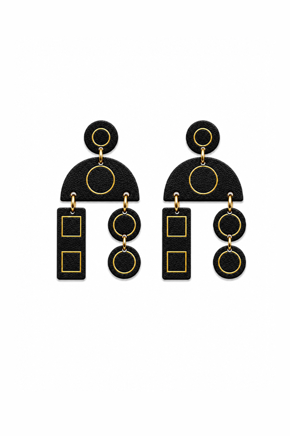 Leather Trinkets Morfi 2 Leather Earrings Black