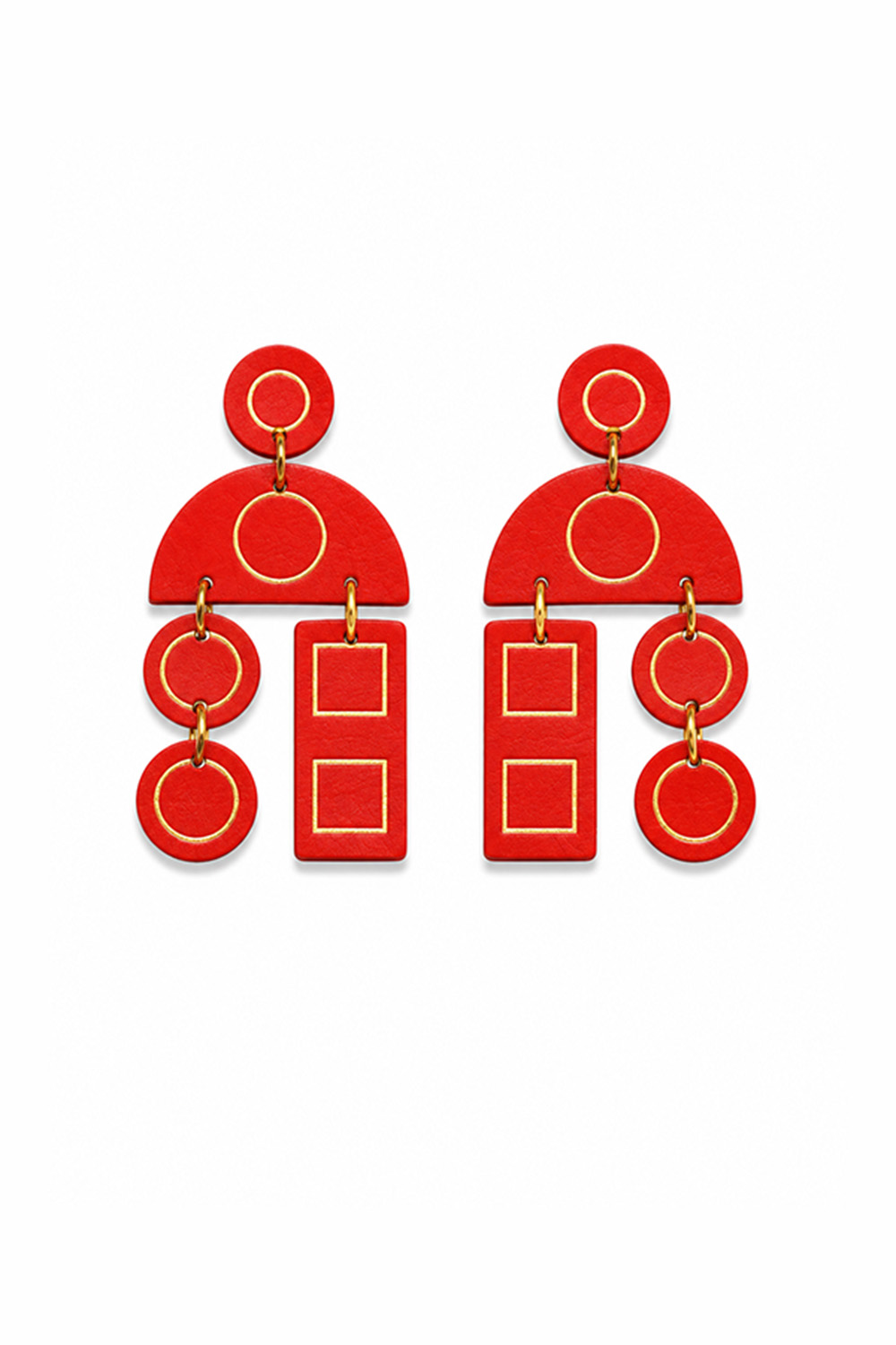 Leather Trinkets Morfi 2 Leather Earrings Red