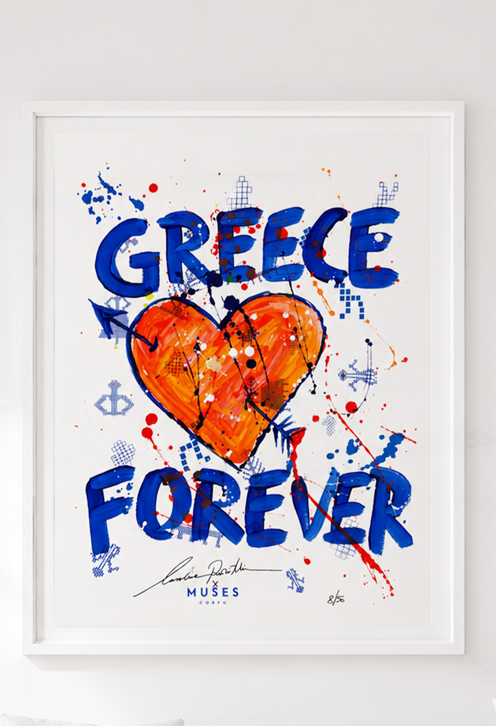 Muses x Carolina Rovithi Greece for Ever Orange Heart 60x44 - Image 2