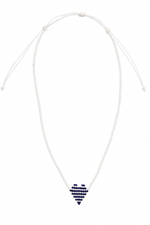 Muses x Ifigenia Loukou Necklace Beaded Heart Blue White