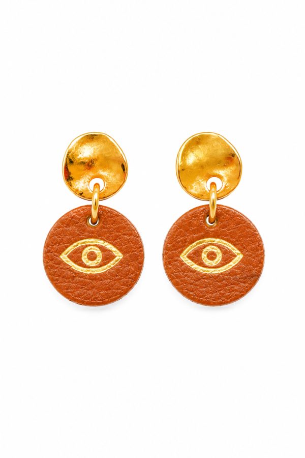 Muses x Leather Trinkets Earrings Fylakas Brown