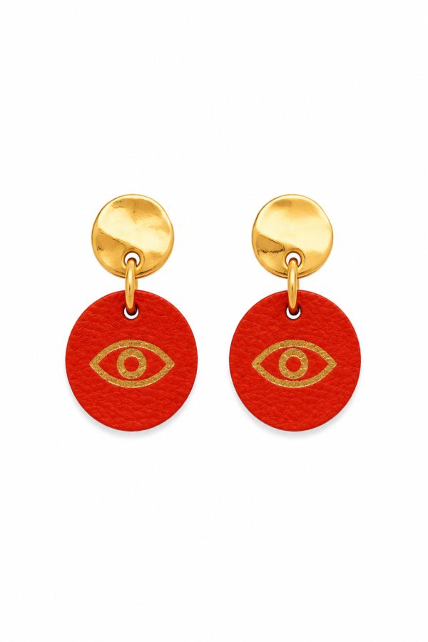 Muses x Leather Trinkets Earrings Fylakas Red