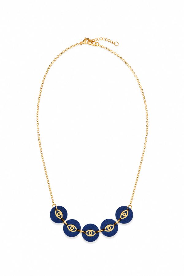 Muses x Leather Trinkets Necklace Fylakas Blue