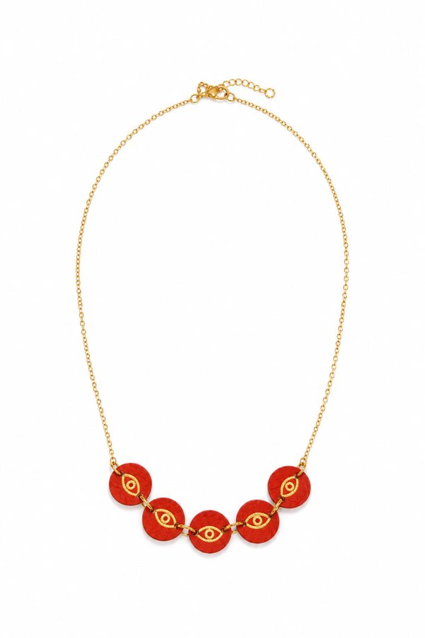 Muses x Leather Trinkets Necklace Fylakas Red