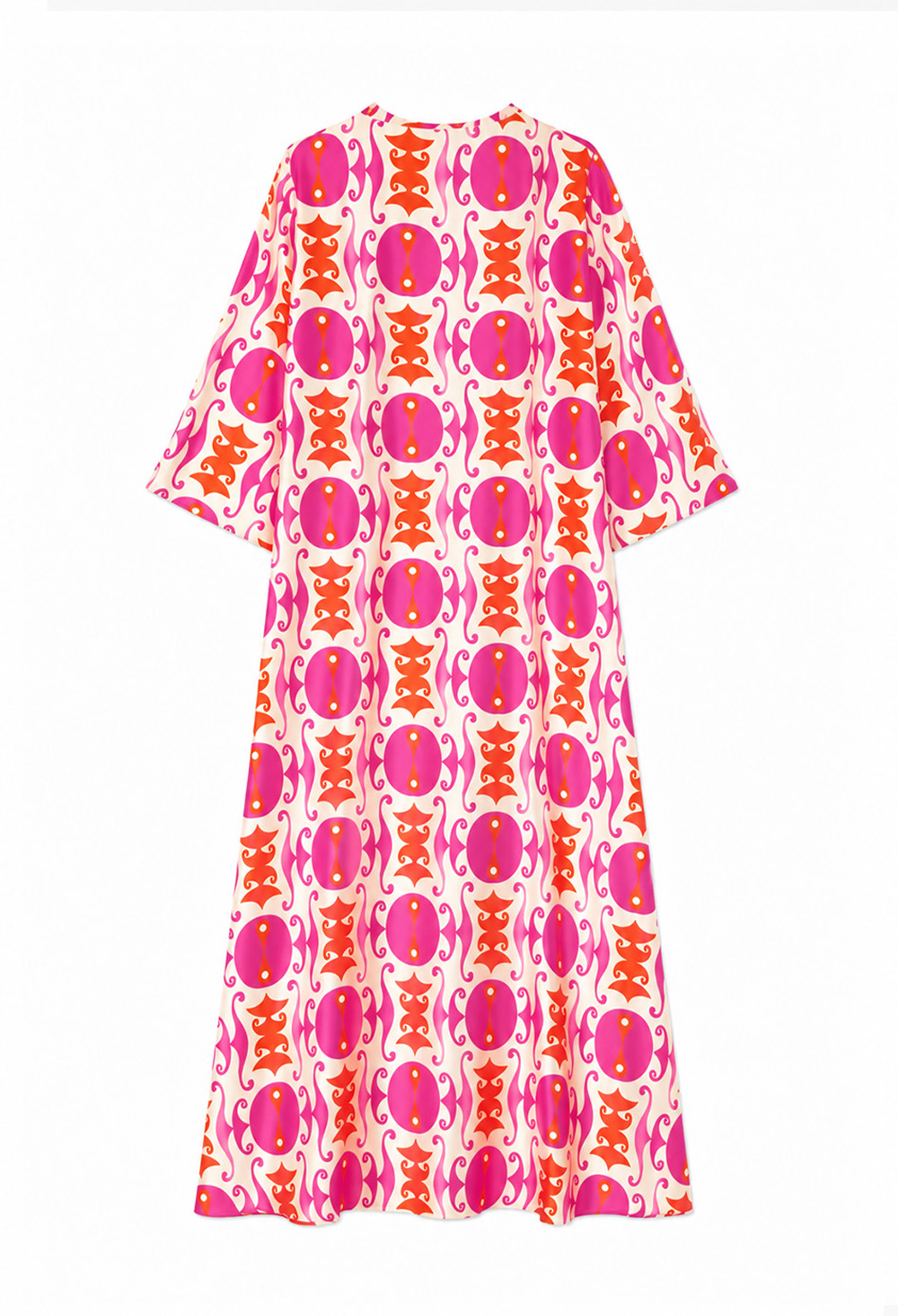 Nema Maxi Kaftan with Geometric Print Fuchsia - Image 2