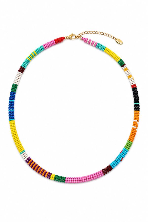 Ifigenia Loukou Multi-colored Miyuki Knitted Snake Necklace