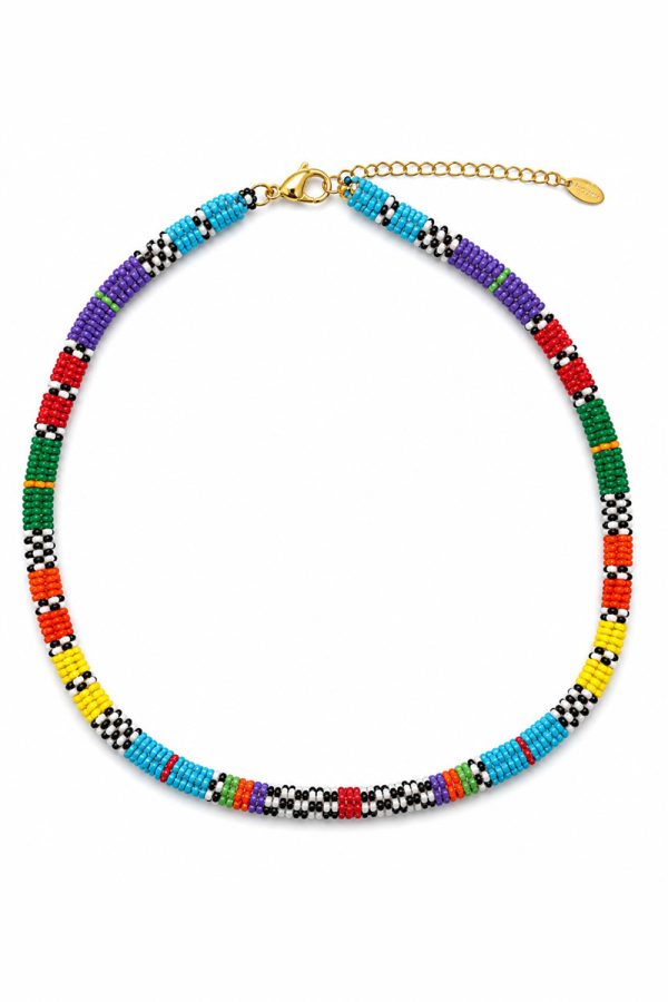 Ifigenia Loukou Multicolored Knitted Miyuki Snake Necklace
