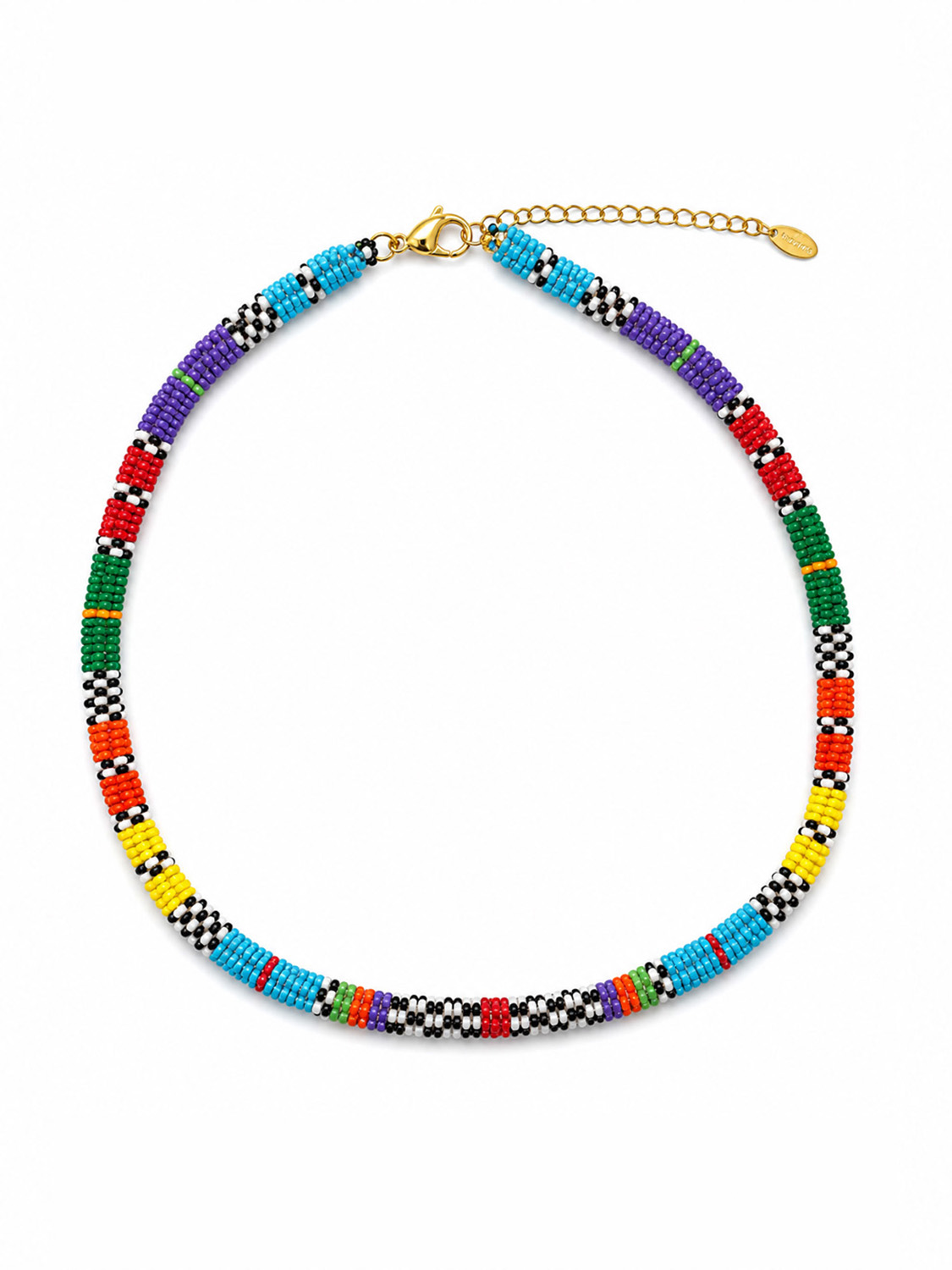 Ifigenia Loukou Multicolored Knitted Miyuki Snake Necklace