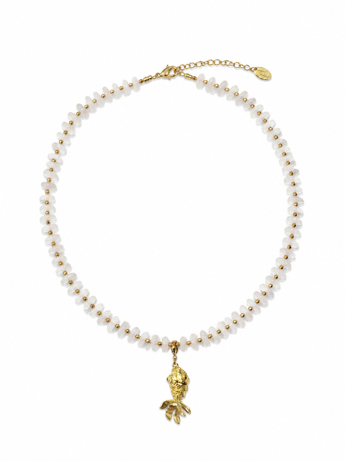 Ifigenia Loukou Semiprecious Stone and Gold Fish Necklace