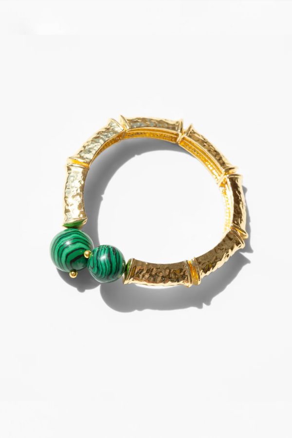 Katerina Psoma Danai Bracelet Green Gold Plated