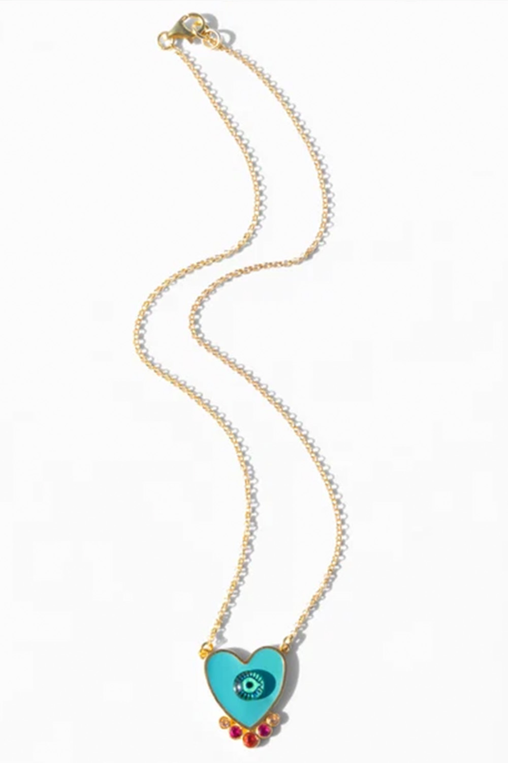 Katerina Psoma Evil Eye Heart Necklace Turquoise - Image 3
