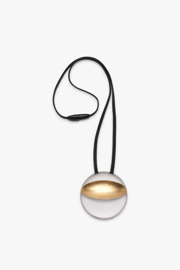 Monies Isola Pendant Greencast Acrylic, Leather, Goldfoil