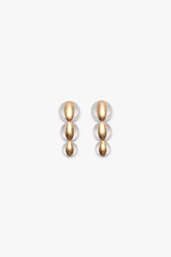 Monies Zuri earrings: greencast acrylic, goldfoil