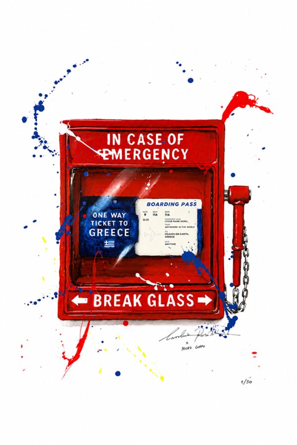 Muses x Carolina Rovithi One way Ticket To Greece 60cm X 44cm