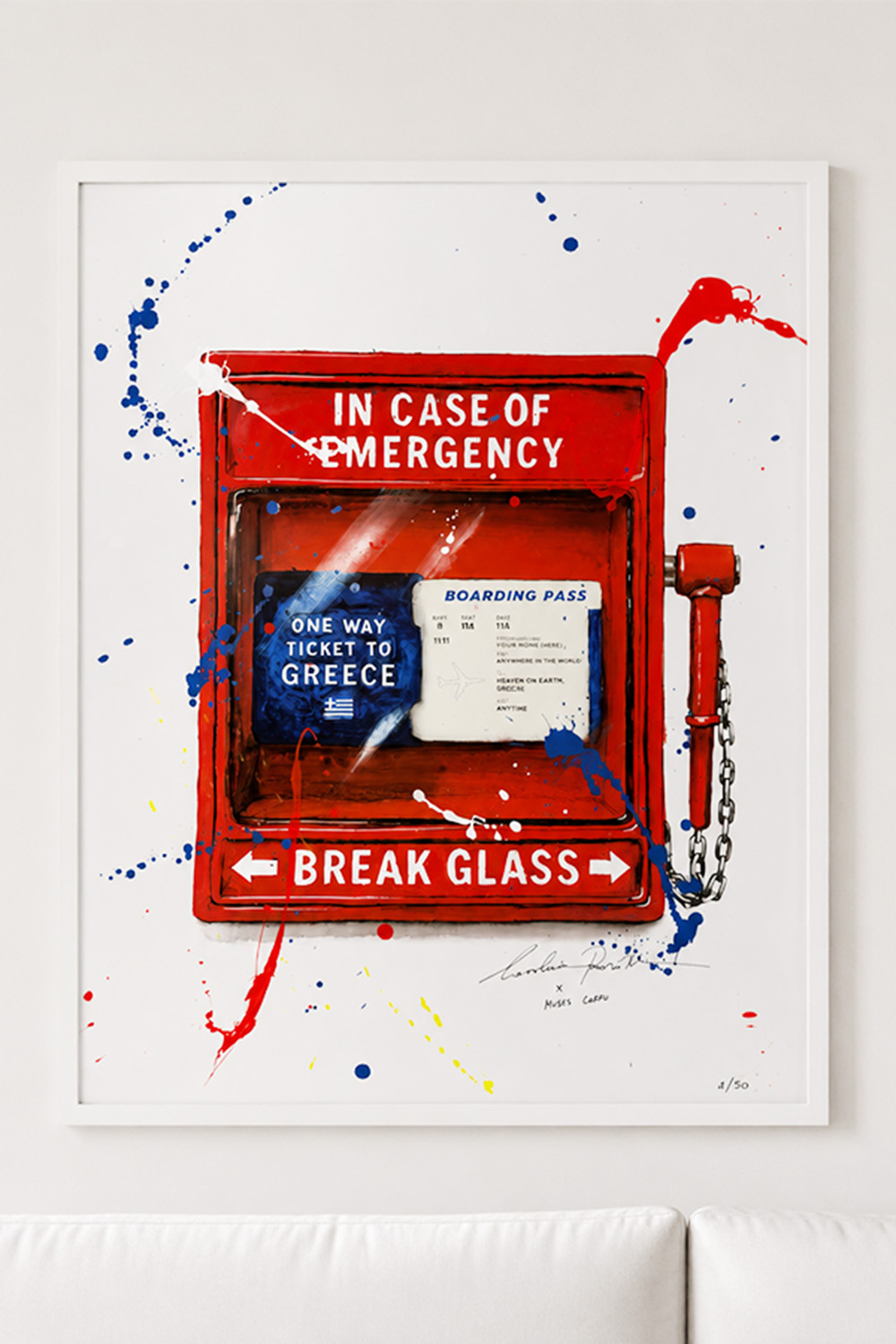 Muses x Carolina Rovithi One way Ticket To Greece 60cm X 44cm - Image 2