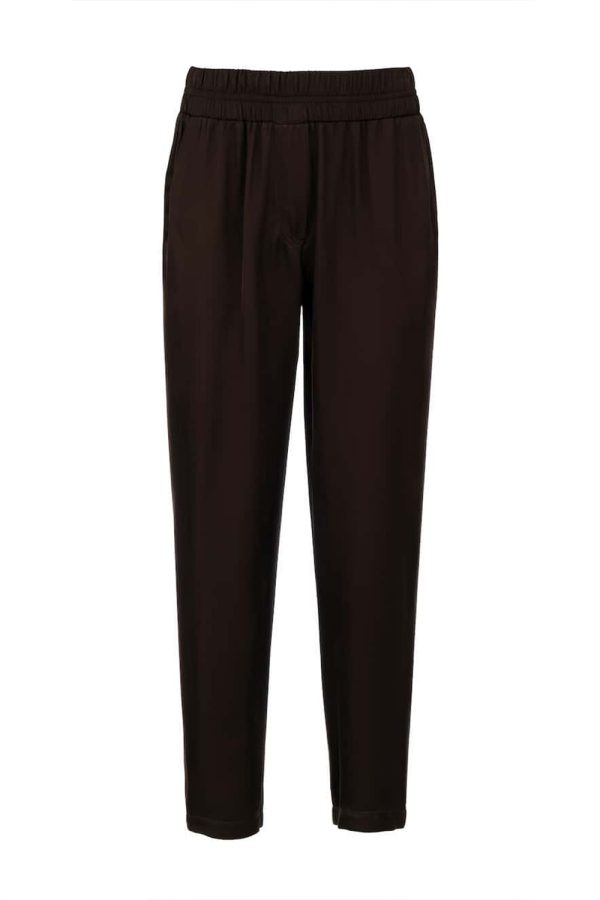 Philosophy Brown Ecovero Satin Jogger Pants