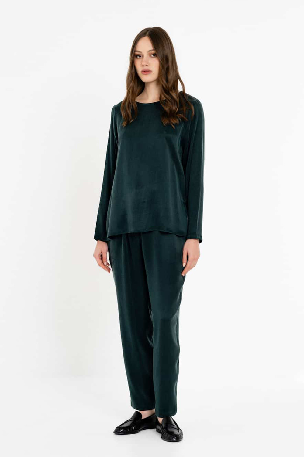 Philosophy Cupro-Viscose Green Jogger Pants - Image 2