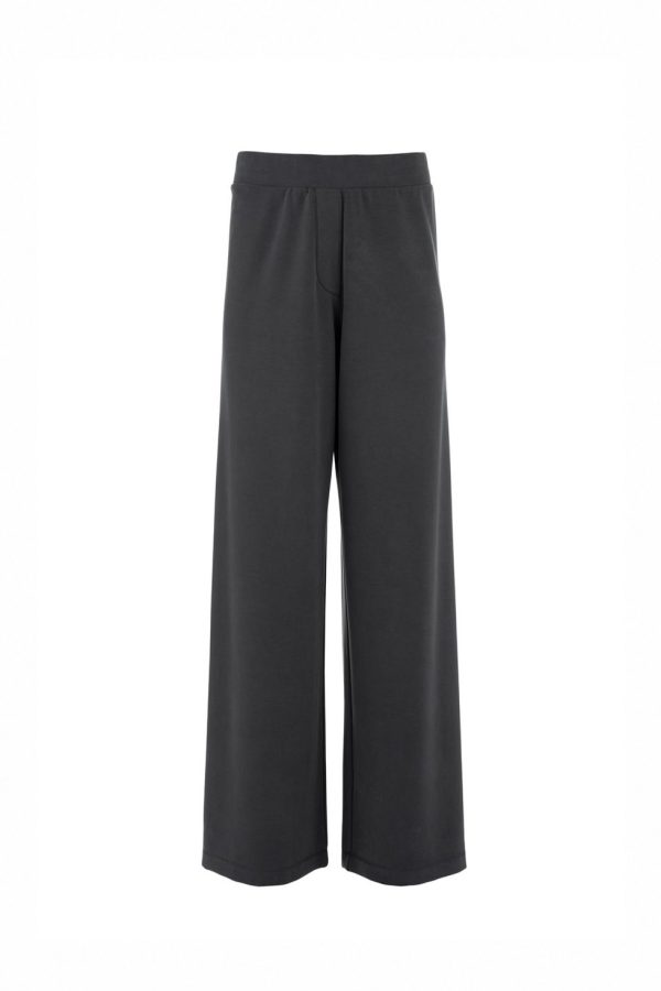 Philosophy Heavy Rib Sandwashed wide Leg Pants Black