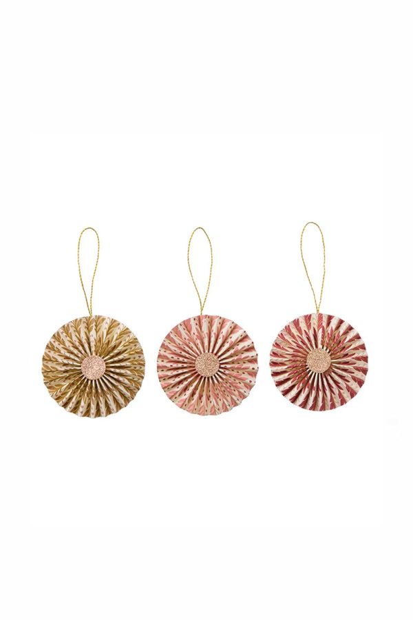 Bungalow Paper Rosettes Naya Ø8cm Cerise S/3pcs