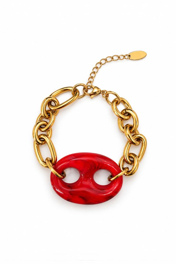 Ifigenia Loukou Bracelet with Red Stone