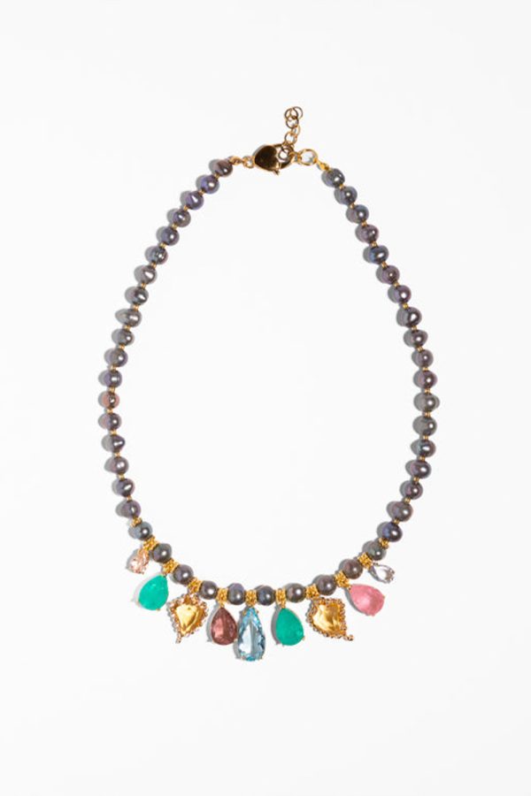 Katerina Psoma Albia Grey Pearl Necklace