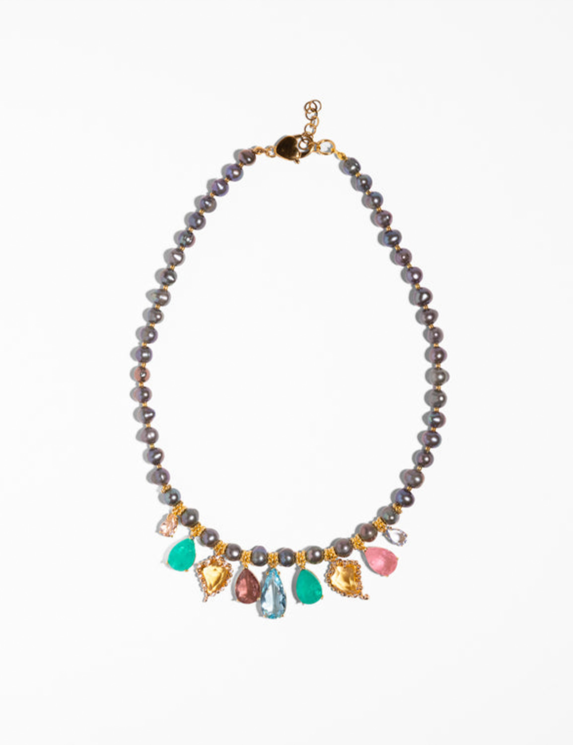 Katerina Psoma Albia Grey Pearl Necklace