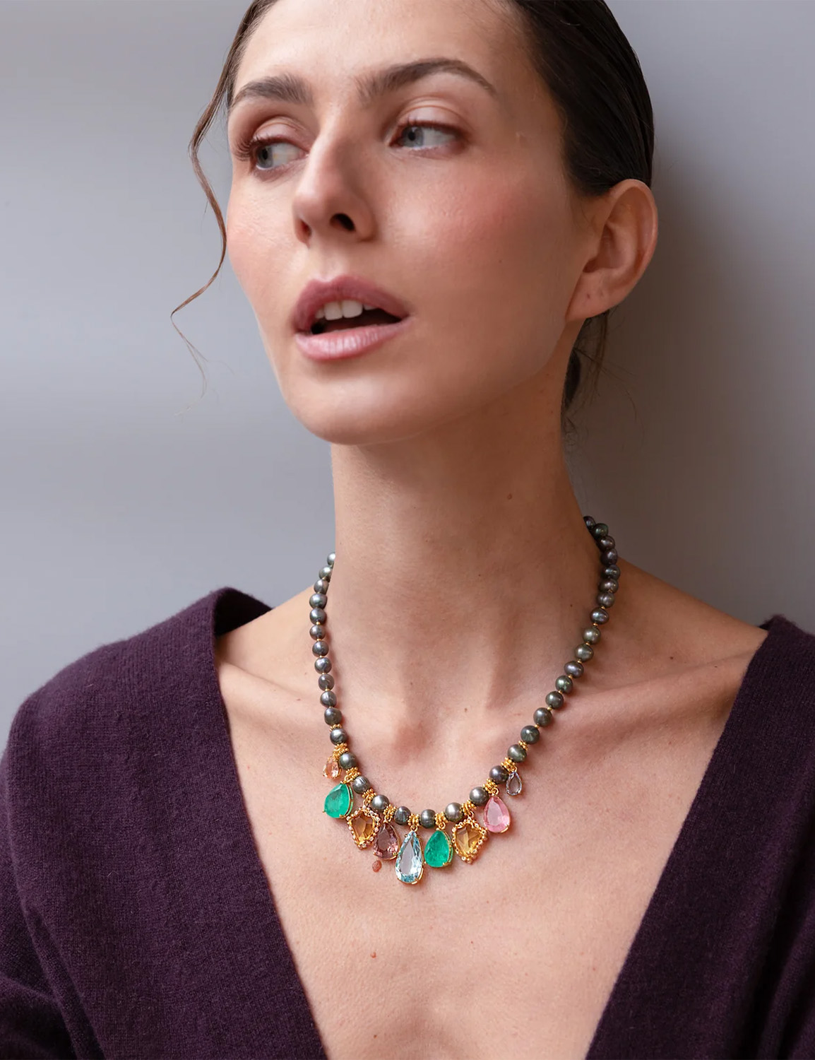 Katerina Psoma Albia Grey Pearl Necklace - Image 3
