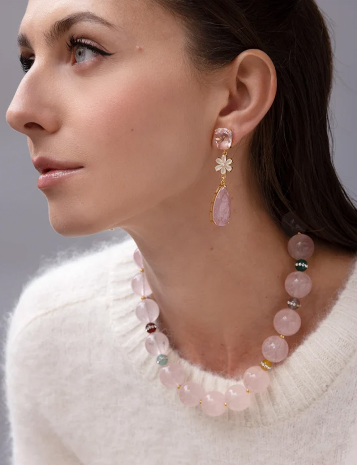 Katerina Psoma Cashmere Rose Quartz Short Necklace - Image 3