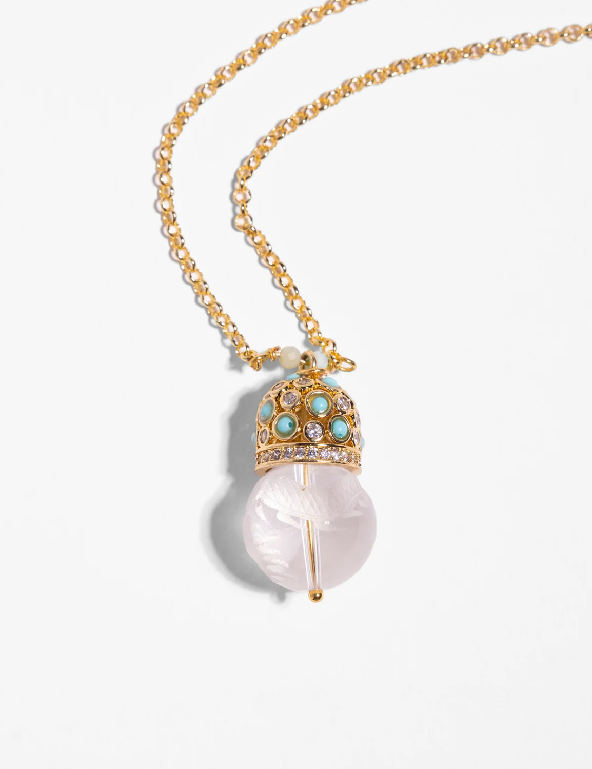 Katerina Psoma Cupola Pendant Necklace with Carved Quartz - Image 2